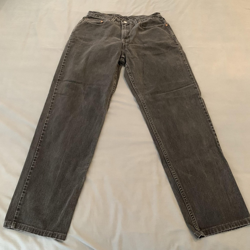 Vintage Levis 550 Jeans Mens 34x36 Gray Charcoal Relaxed Fit Tapered Denim